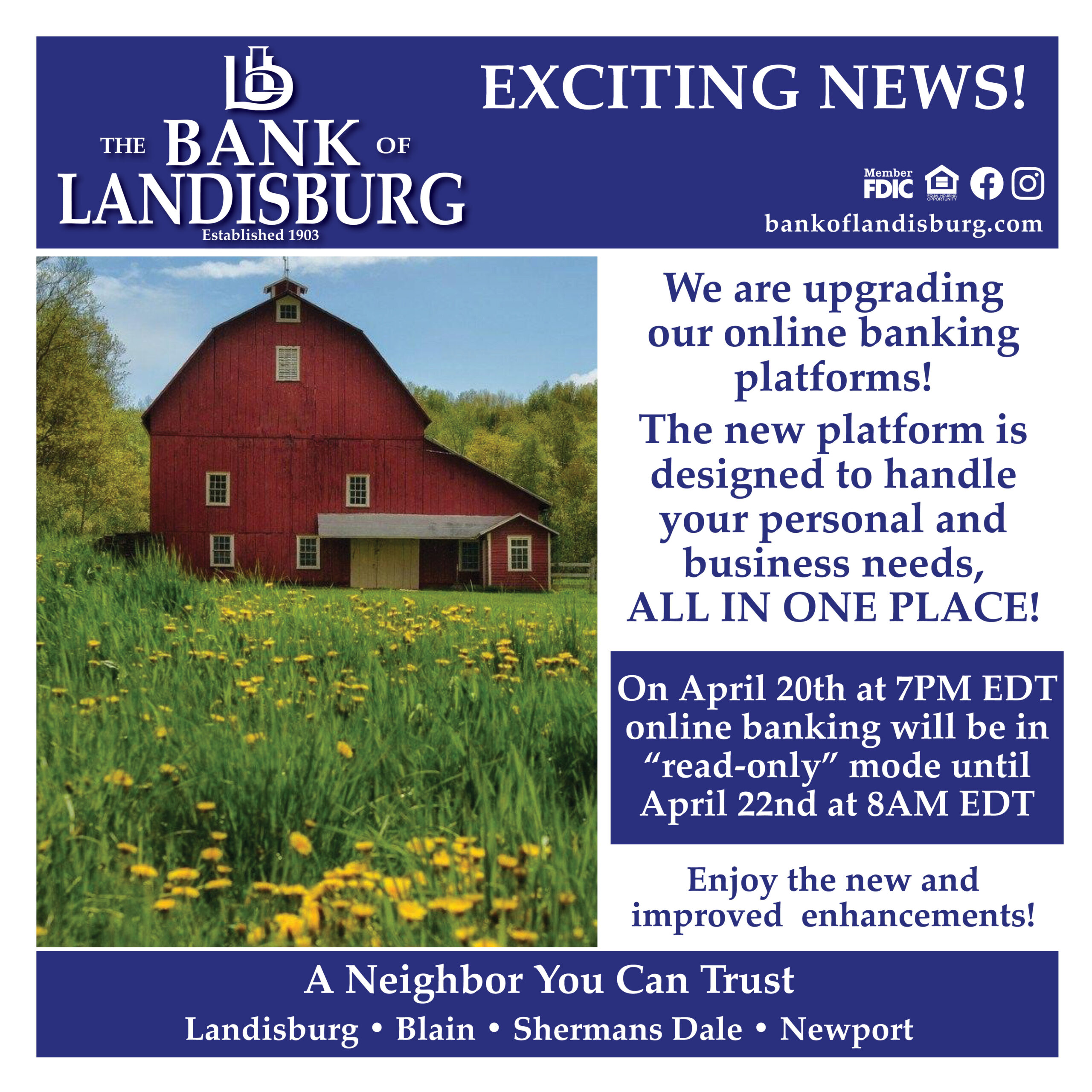 Online Banking Announcement